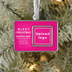 Business Pink Framed Rectangle Christmas Ornament