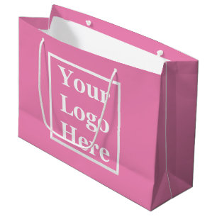 Business Pink Your Logo Here Template Large Gift Bag