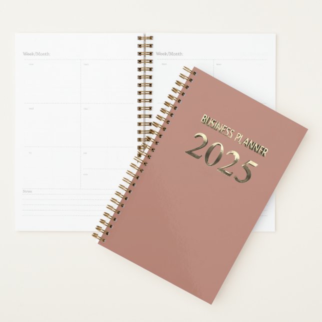 Business Planner 2025 Blush Rose Gold Typography (Display)