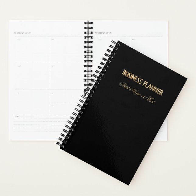 Business Planner Black and Gold Typography (Display)