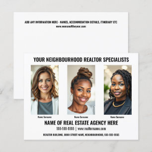 Business postcard template 5 photo DIY realtor