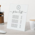 Business Price List with Logo Pedestal Sign