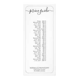 Business Pricing Guide Simply Right Rack Card