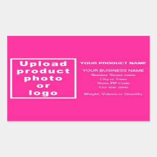 Business Product Minimal Information on Pink Rectangular Sticker