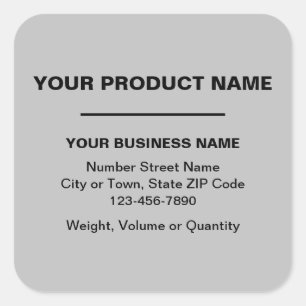 Business Product Minimal Plain Texts on Grey Square Sticker