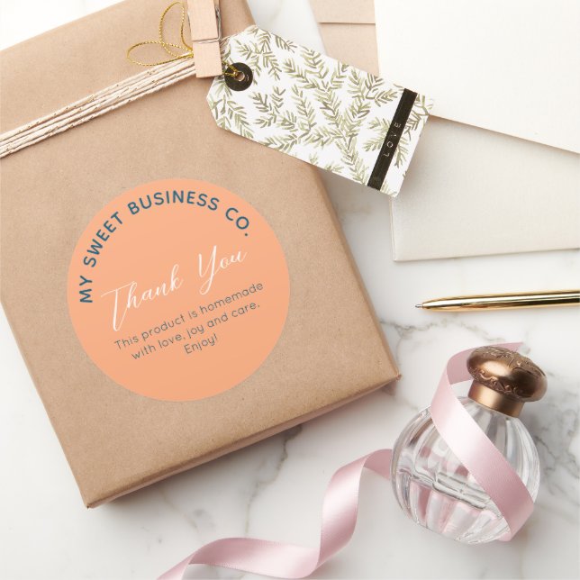 Business Product Peach Round Sticker (Gifting)