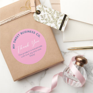 Business Product Pink Round Sticker