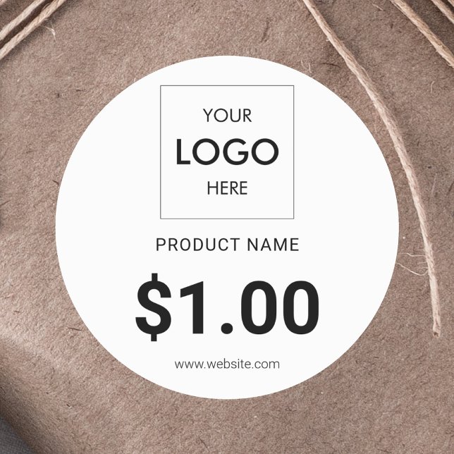 Business Product Price Logo White Square Sticker (Creator Uploaded)