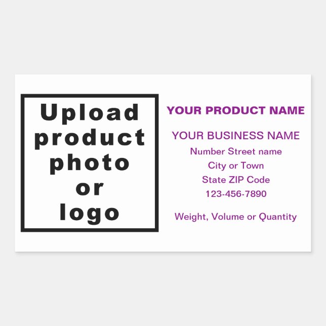 Business Product Purple Minimal Texts on White Rectangular Sticker (Front)