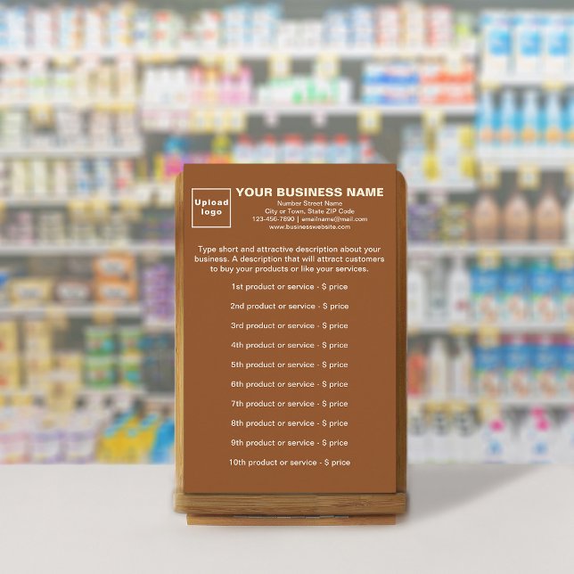 Business Products or Services on Brown Stationery (Your business products or services on brown stationery.)