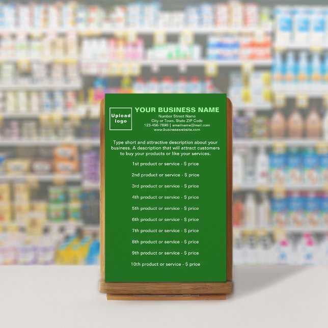 Business Products or Services on Green Stationery (Your business products or services on green stationery.)
