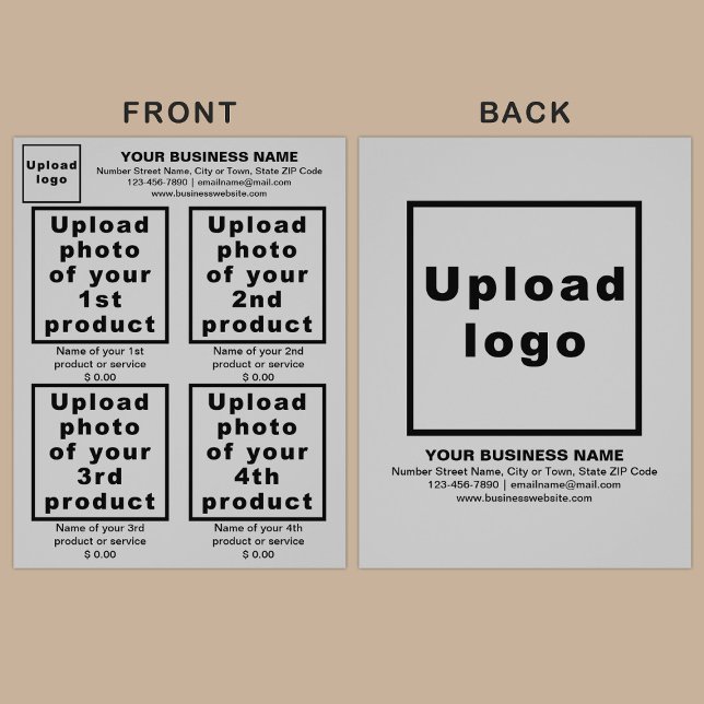 Business Products or Services on Grey Flyer (Advertise your products. The products or services of your business on gray flyer.)