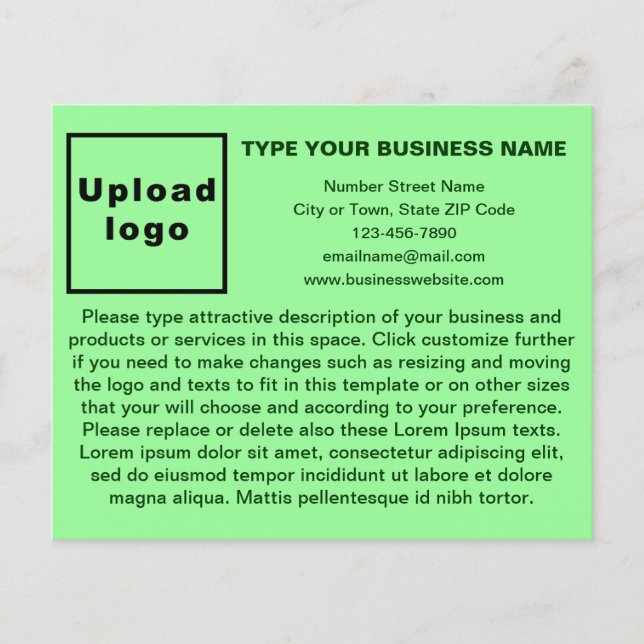 Business Products or Services on Light Green Flyer (Front)
