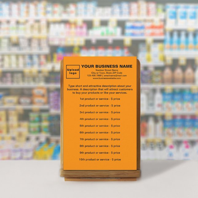 Business Products or Services on Orange Stationery (Your business products or services on orange color stationery.)