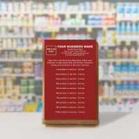 Business Products or Services on Red Stationery