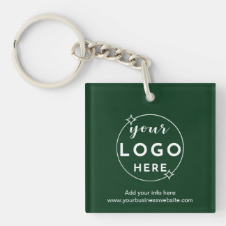  Business Professional Logo Minimalist Green Key Ring