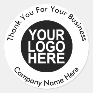 Business Professional Logo Thank you Classic Round Sticker