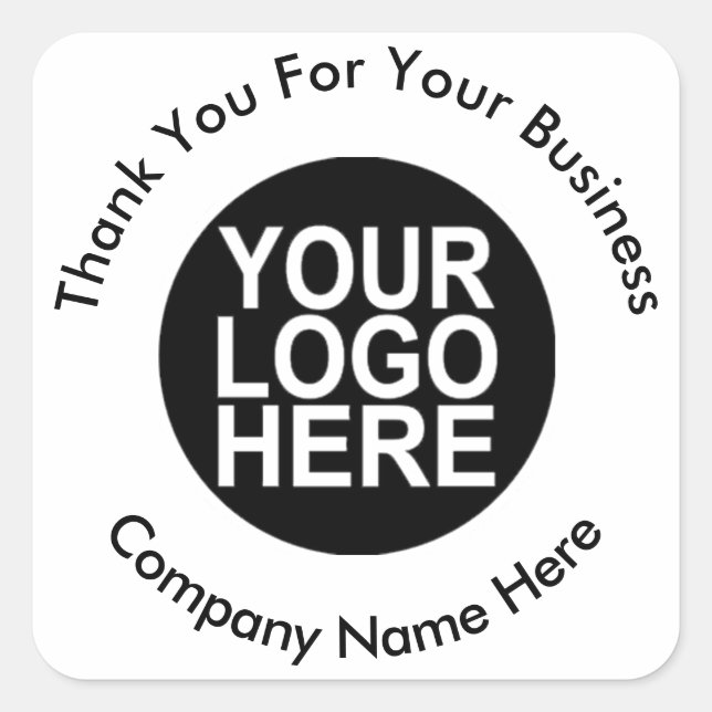 Business Professional Logo Thank you Square Sticker (Front)