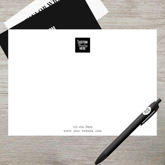 Business Professional Minimalist Logo White Card (business logo note card)