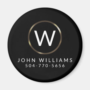 Business Professional Minimalist Monogram Magnet