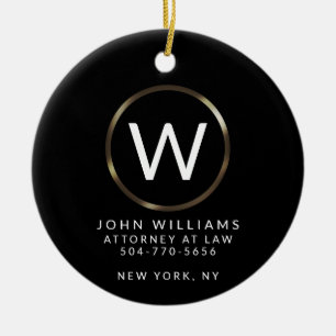 Business Professional Minimalist Monogram Ornament