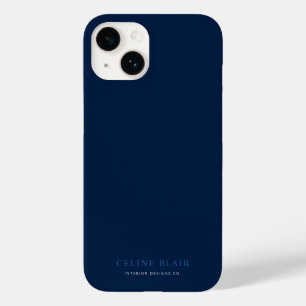 Business Professional Minimalist Navy Blue Case-Mate iPhone 14 Case