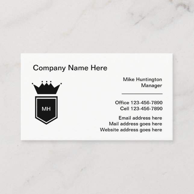 Business Professional Monogram Business Cards (Front)