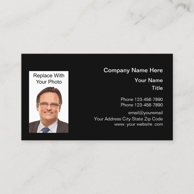 Business Professional Photo Template Business Card (Front)