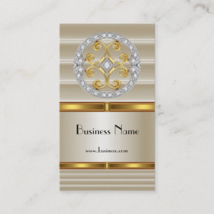 Business Profile Card Elegant Cream Gold Deco