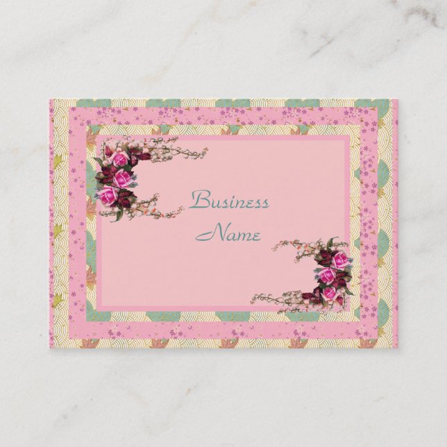 Business Profile Card Vintage Floral Art (Front)