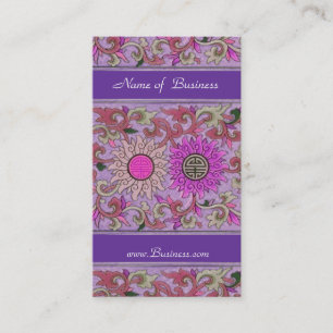 Business Profile Card Vintage Pink Purple Floral