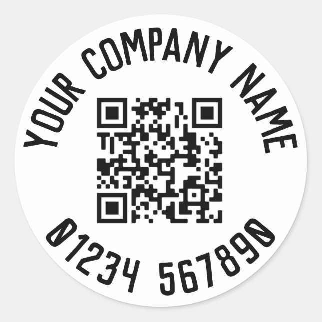 Business Promotion With QR Code Classic Round Sticker (Front)