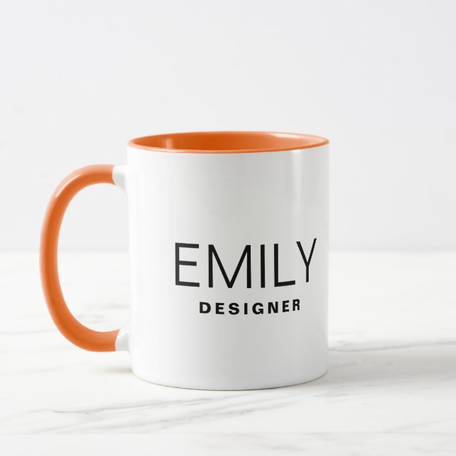Business Promotional Add Your Name Two Tone Orange Mug (Left)