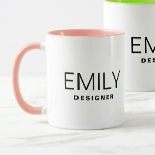 Business Promotional Add Your Name Two Tone Pink Mug
