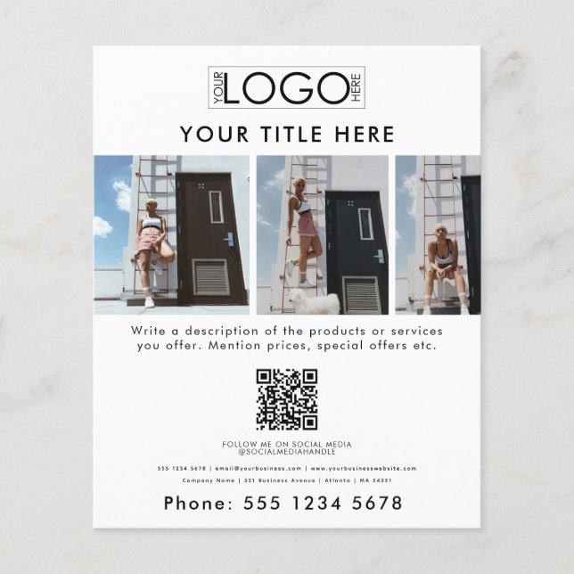 Business Promotional Beauty Fashion Model White Flyer (Front)