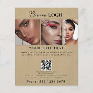 Business Promotional Beauty Hair Nail Makeup Kraft Flyer