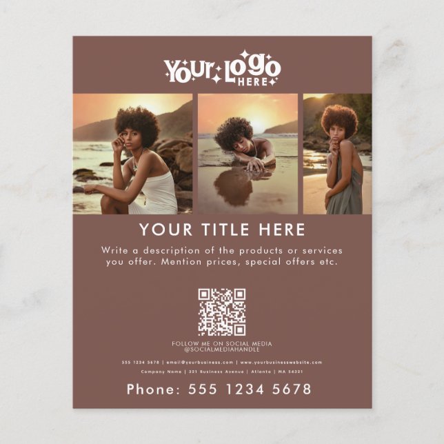 Business Promotional Beauty Hair Nail Terracotta Flyer (Front)