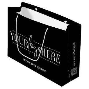 Business Promotional Custom Logo Minimalist Black Large Gift Bag
