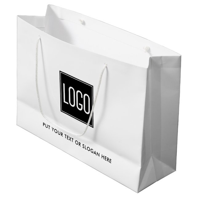 Business Promotional | Custom Logo Shopping Large Gift Bag (Front Angled)
