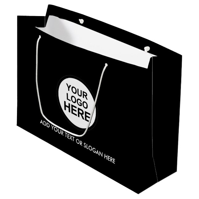 Business Promotional | Custom Logo Shopping Large  Gift Bag (Front Angled)