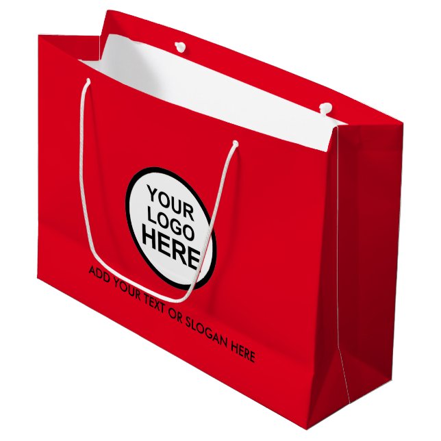 Business Promotional | Custom Logo Shopping Large  Large Gift Bag (Front Angled)
