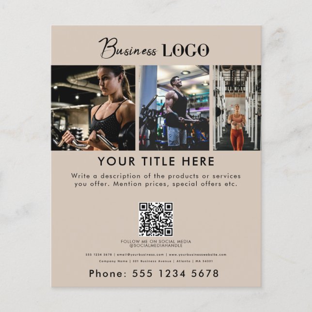 Business Promotional Fitness Personal Trainer Flyer (Front)