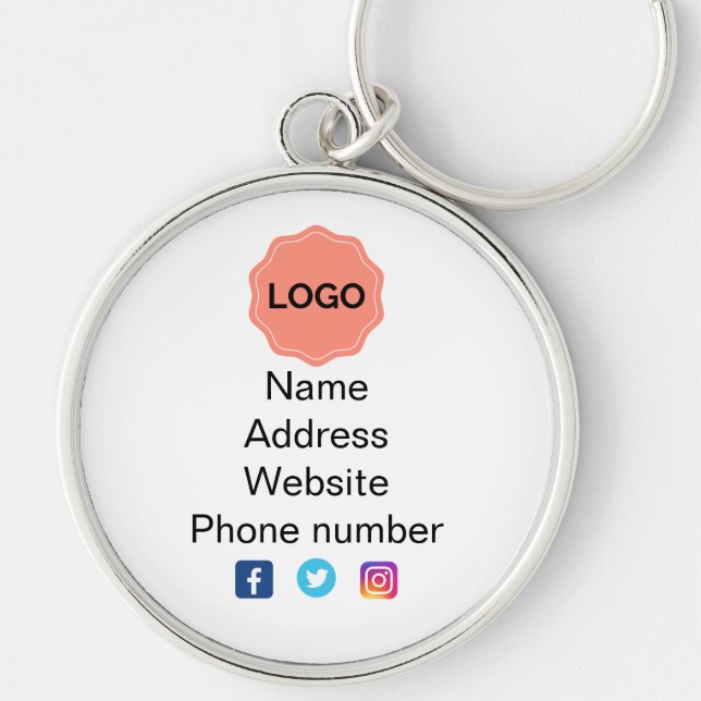 Business promotional key ring (Front)