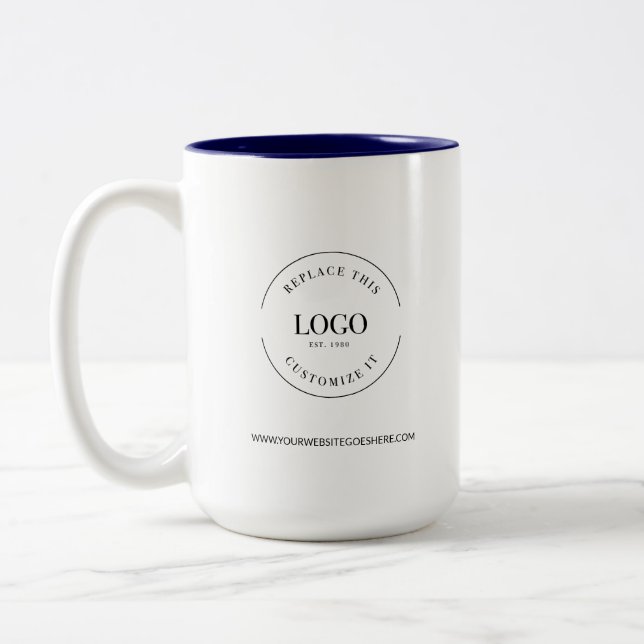 Business promotional logo website Personalised Two-Tone Coffee Mug (Left)