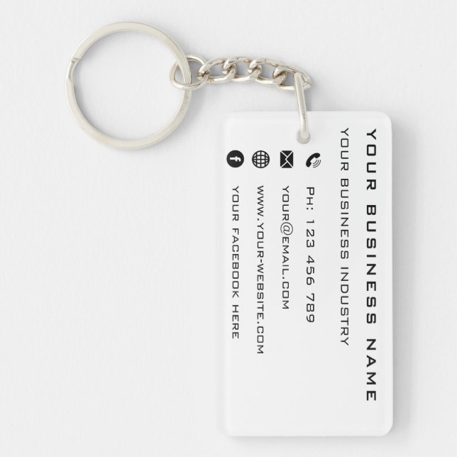 Business Promotional Personalised Keychain Gift (Front)