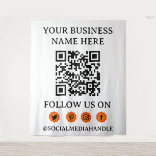 Business Promotional QR CODE & SOCIAL MEDIA Tapestry