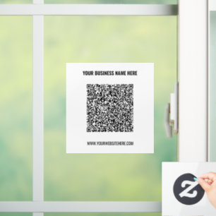 Business Promotional QR Code Window Cling Template