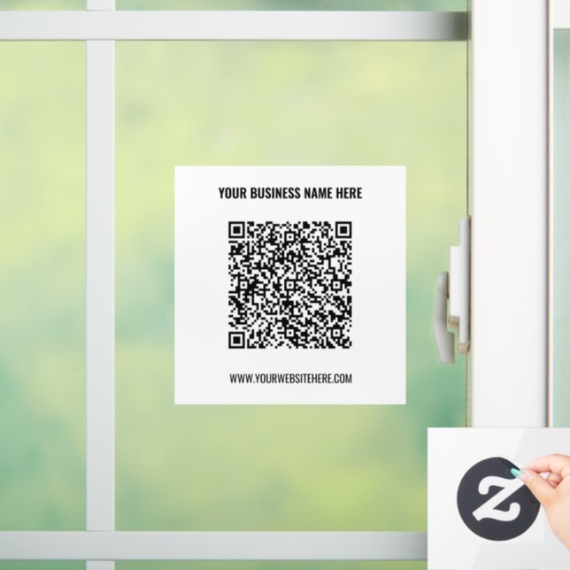 Business Promotional QR Code Window Cling Template (Home)