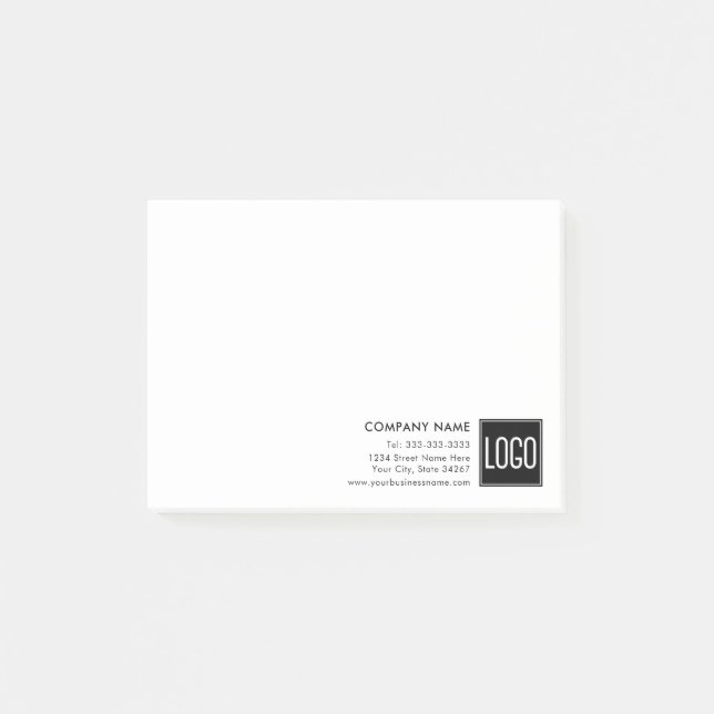 Business Promotional | Upload Your Own Logo Post-it Notes (Front)