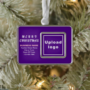 Business Purple Framed Rectangle Silver Plated Framed Ornament